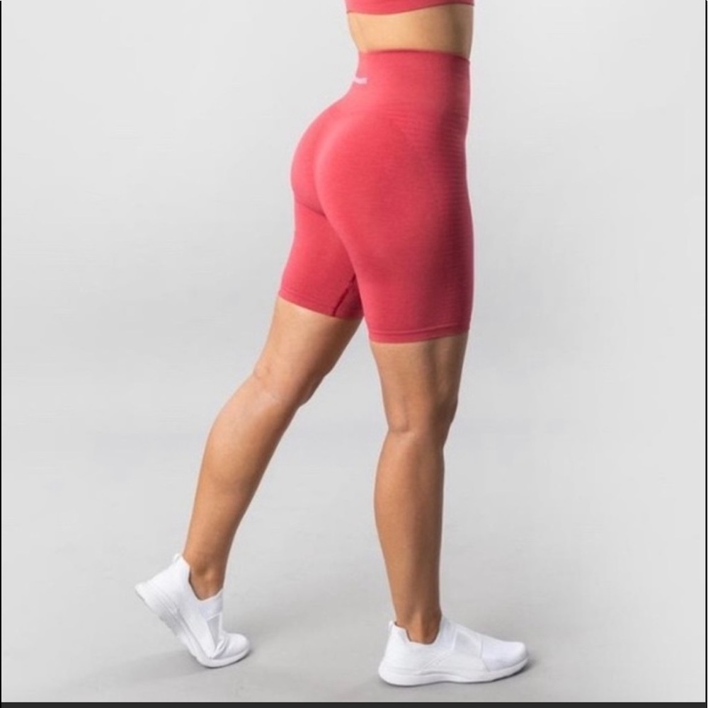 Alphalete pink biker shorts
